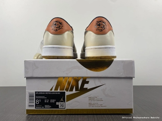 Official Maikesneakers Tiger Year OG of Low the Air DH6932-100 Jordan 1 0731